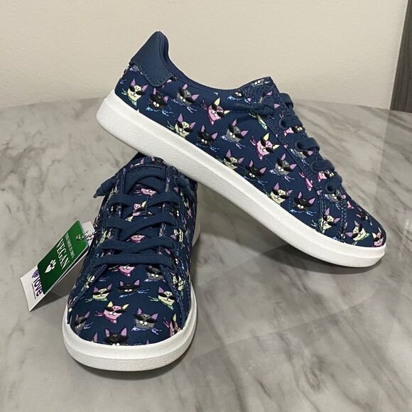 Skechers Shoes - NWT BOBS from Skechers Windy Kitty Cat Print Sneakers Navy Blue Memory Foam 7.5